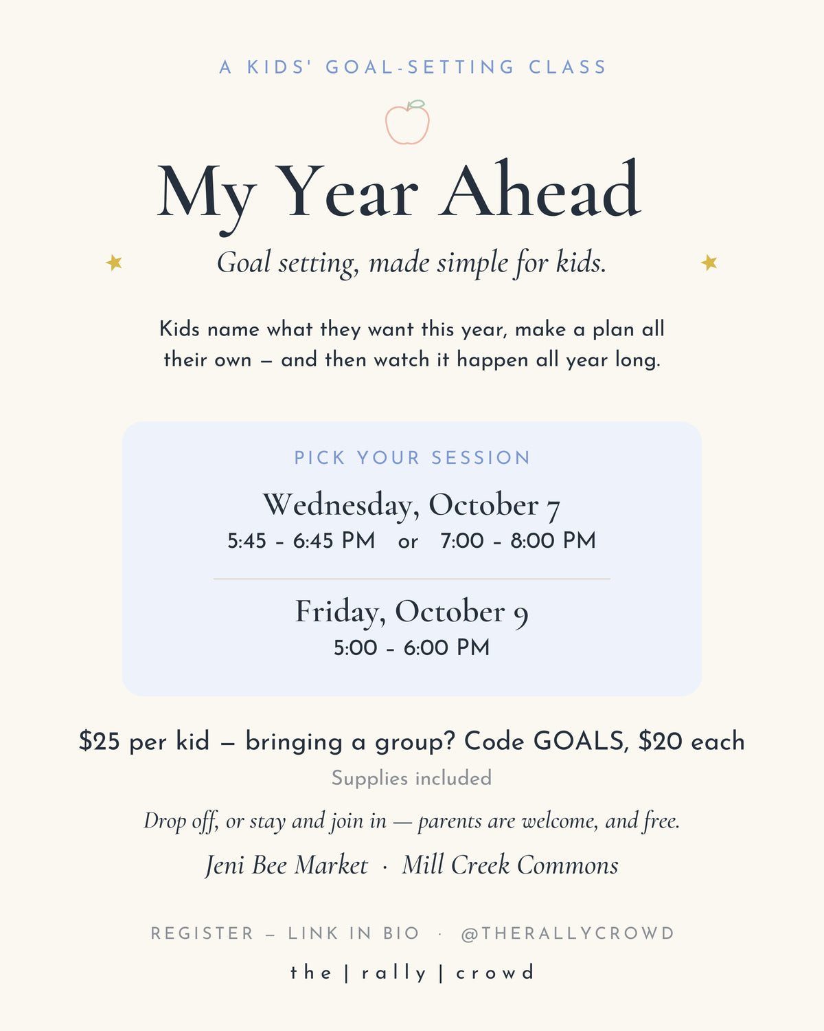 My Year Ahead — Kids' Goal-Setting Class