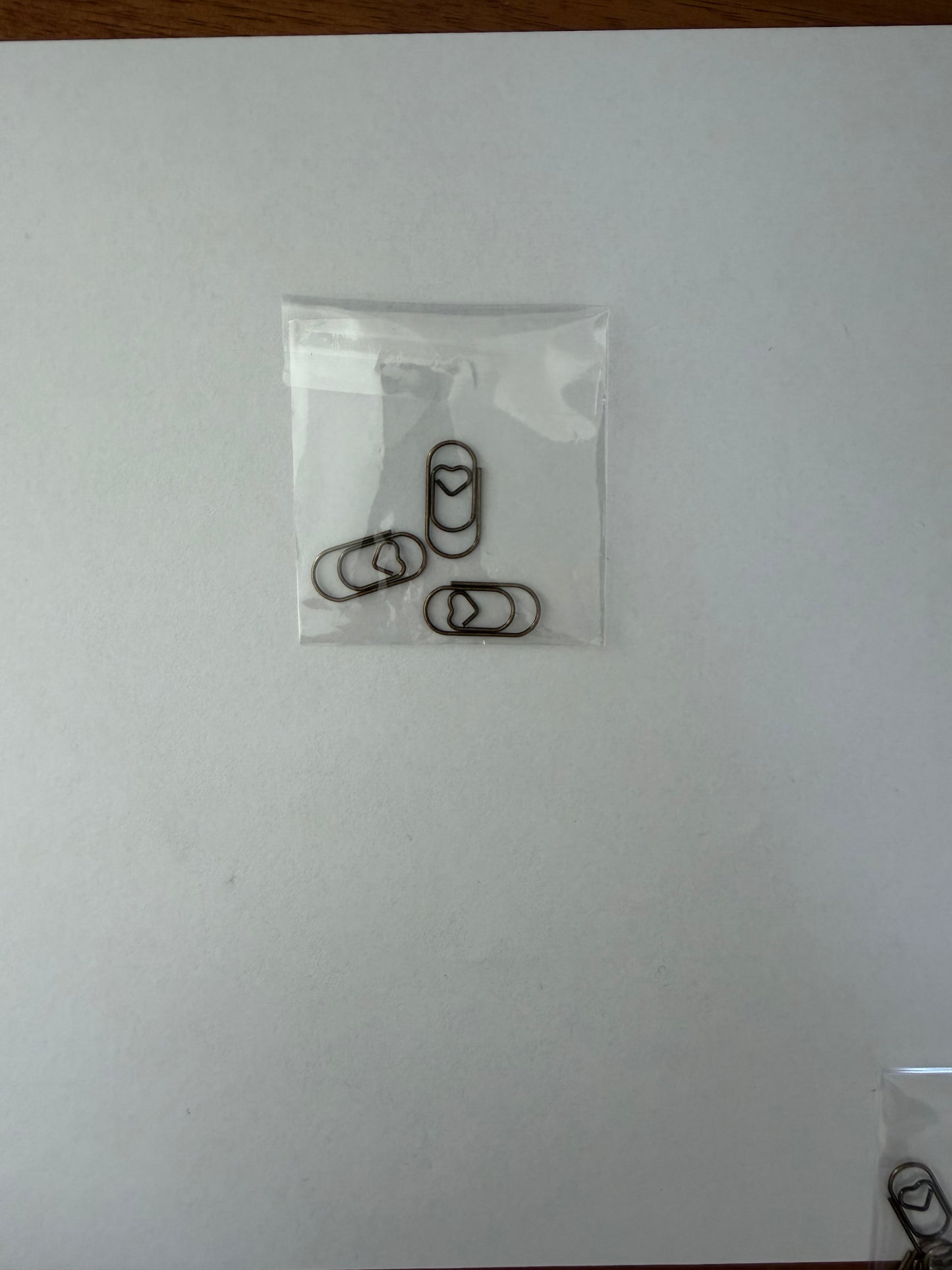 Copper Heart Paper Clips