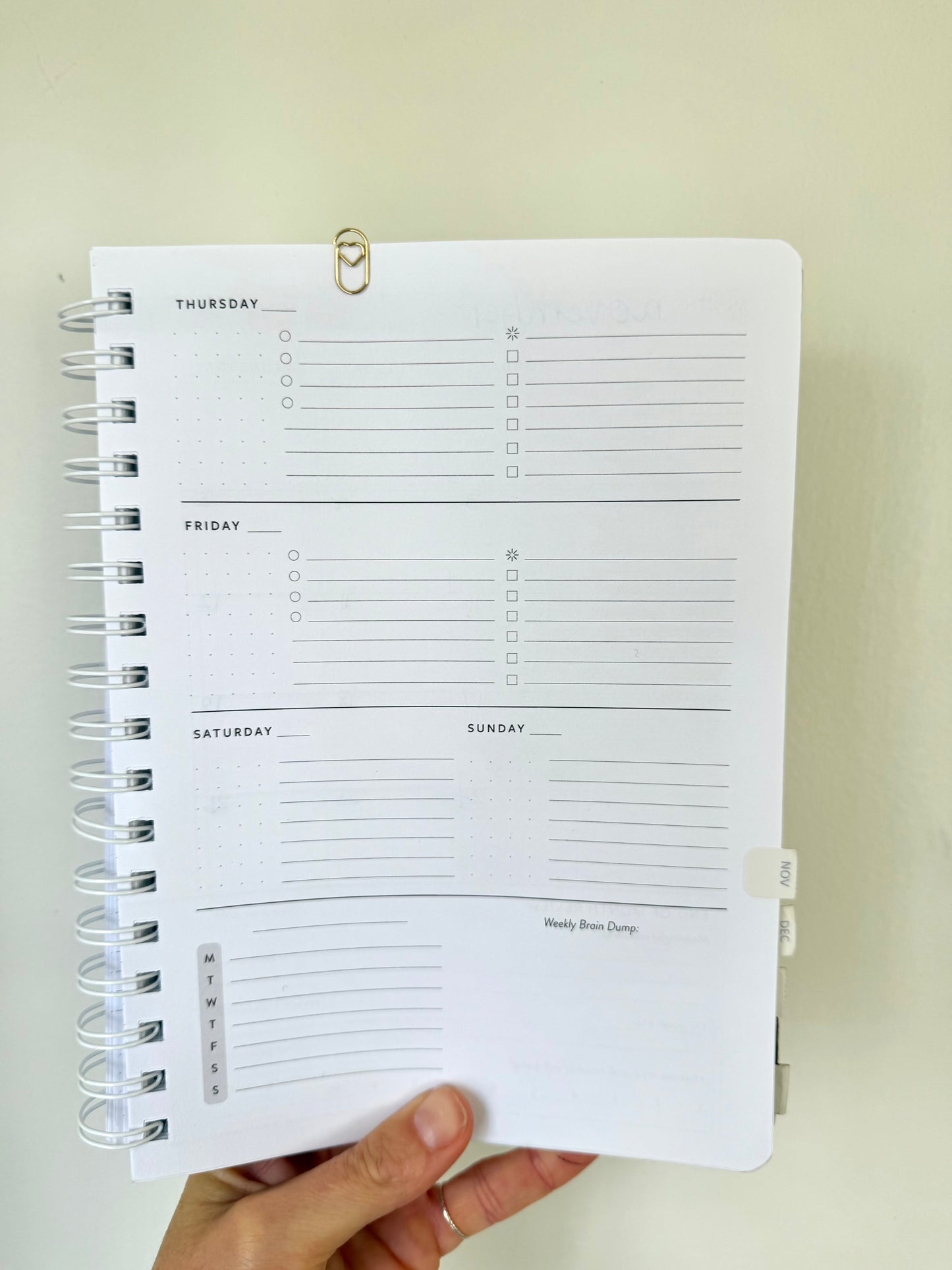 Gold Heart Planner Clips