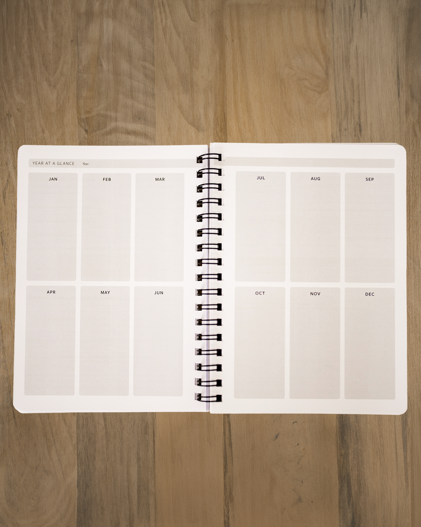 12-month Undated Planner, Tabs and Bookmark